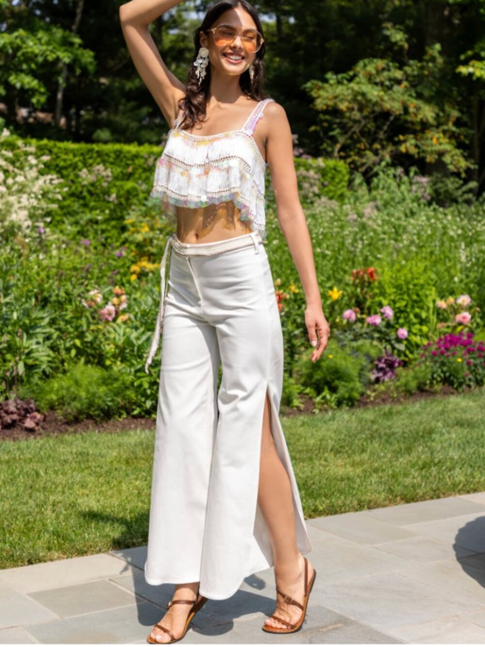 NWT My Beachy Side Alba Denim Pants in Ivory